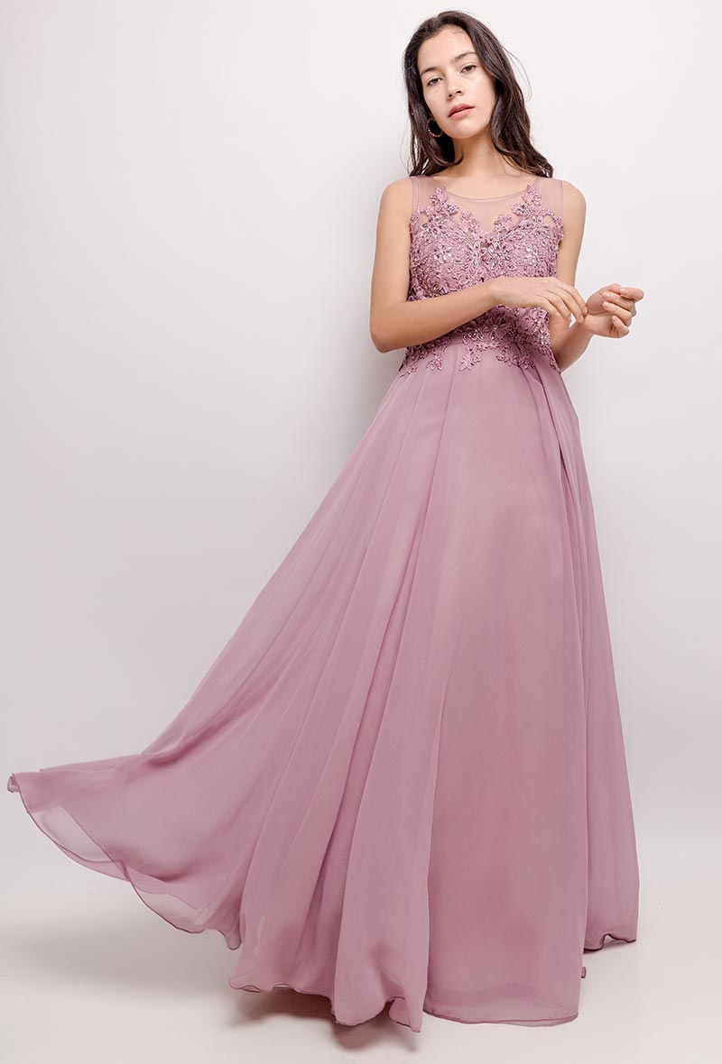 Bridesmaid gown old rose best sale