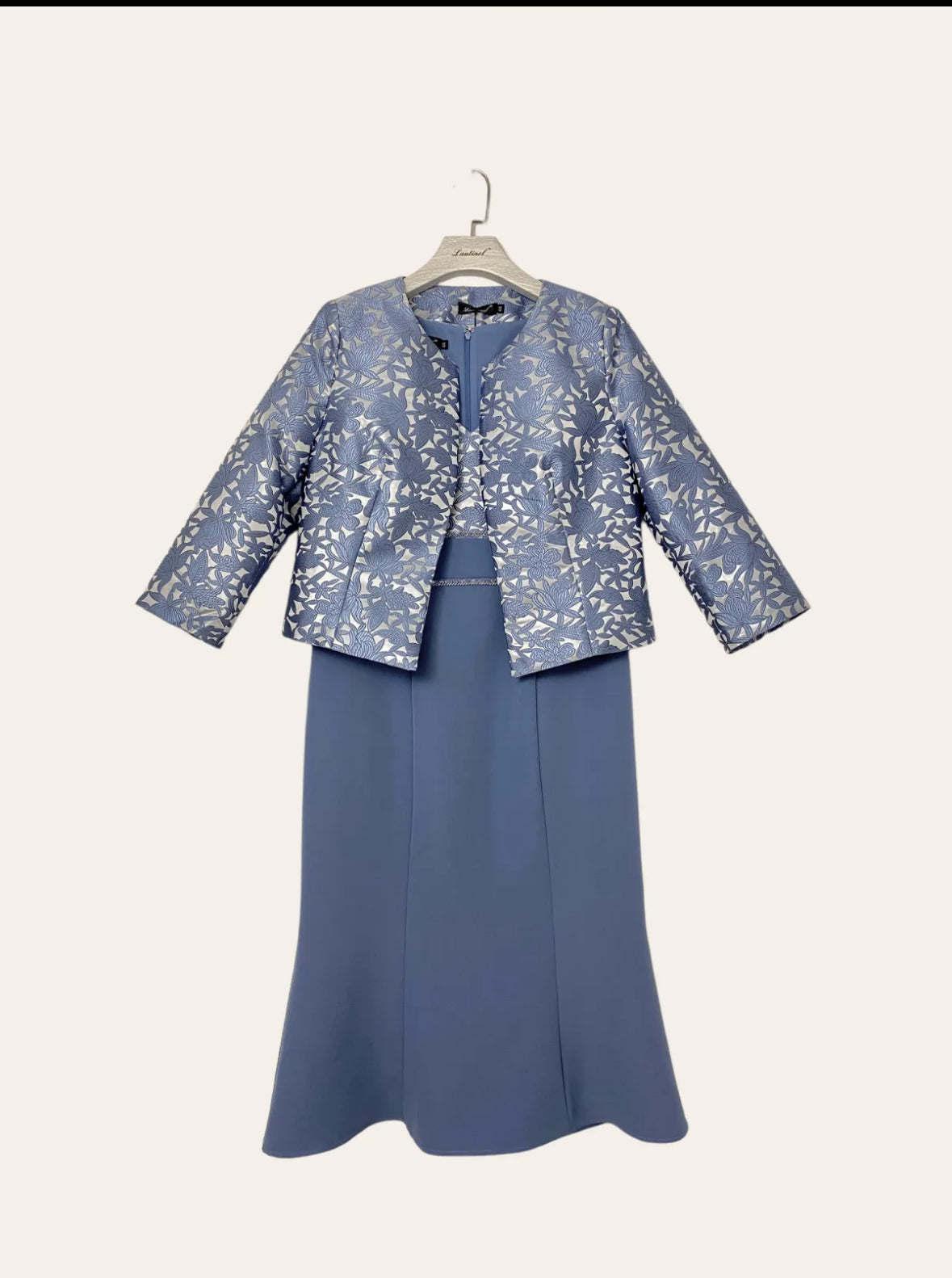 Two piece Jacquard blazer and mid-length dress set