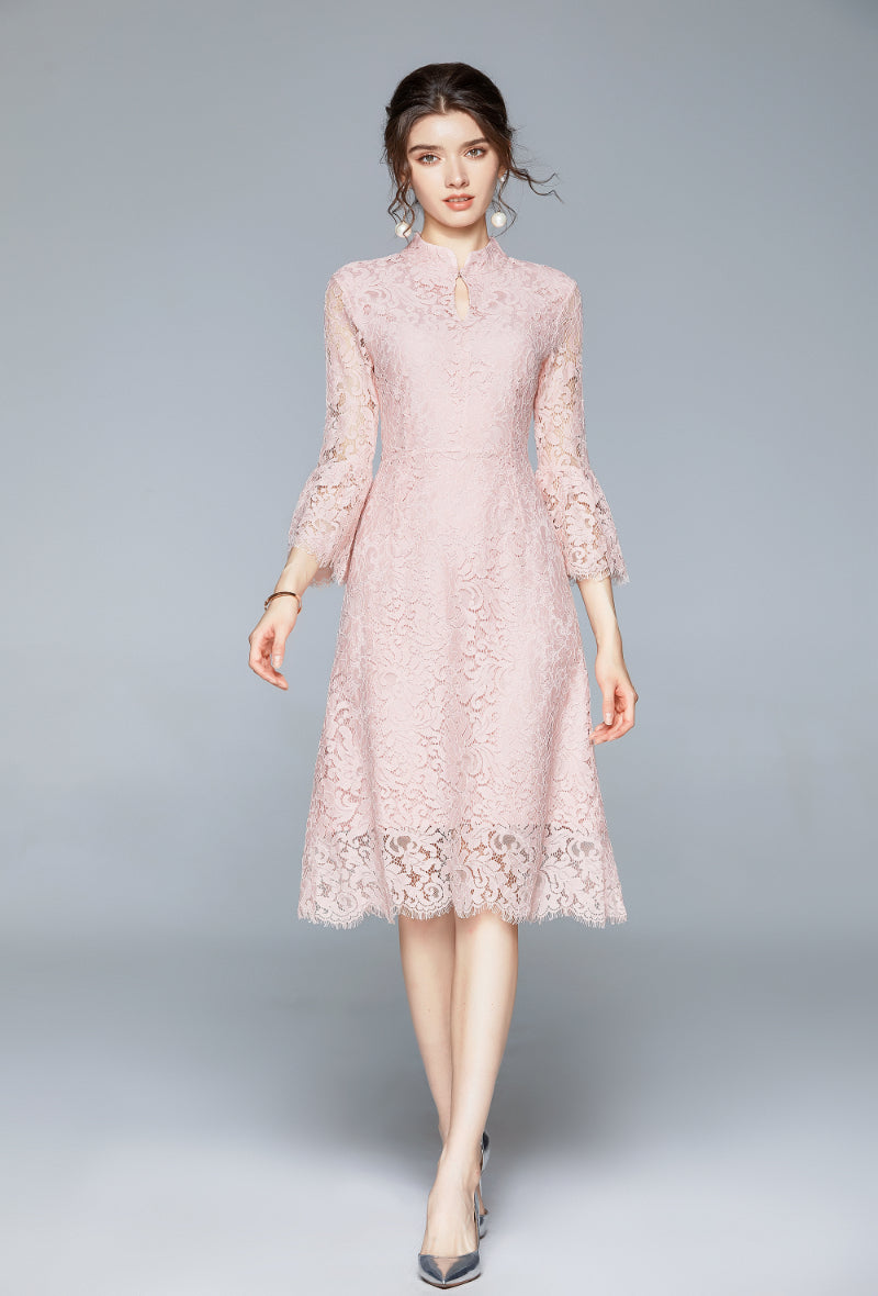 Pink lace dress