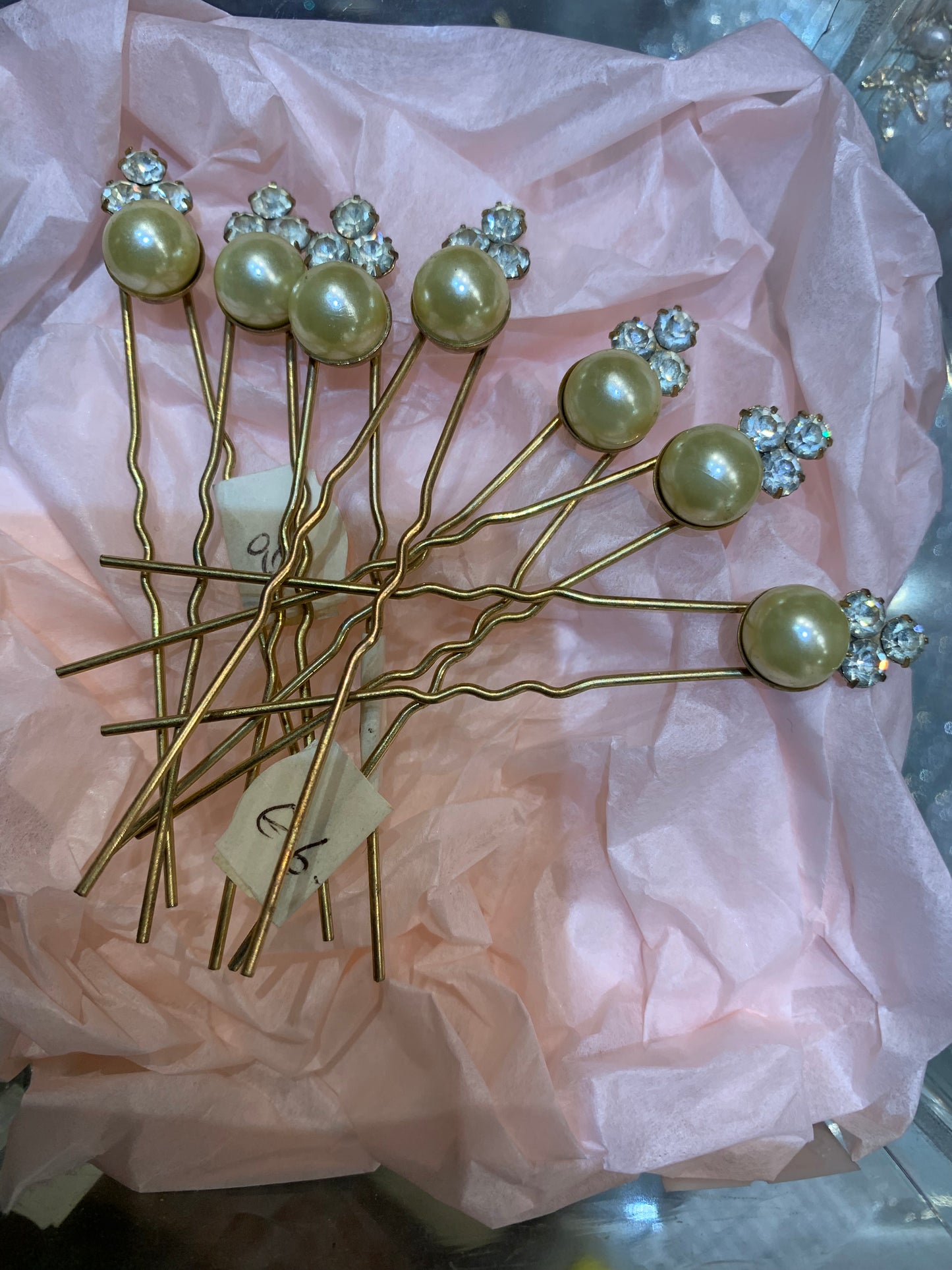 Pearl & Rhinestone pins