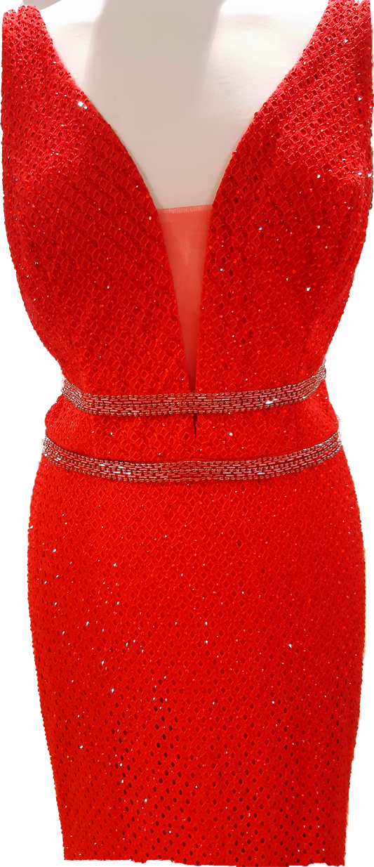 All Rhinestone Red dress