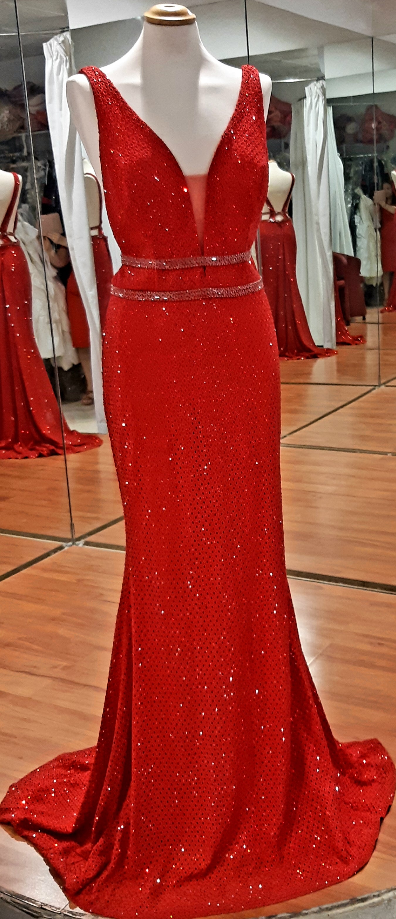 All Rhinestone Red dress