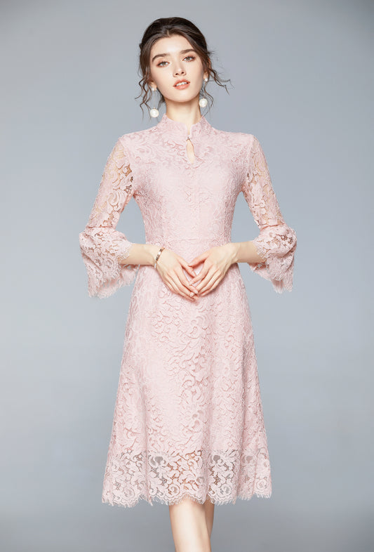 Pink lace dress