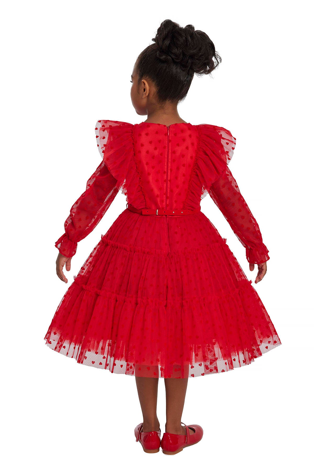 Georgia, Red Heart-Shaped Girls Dress