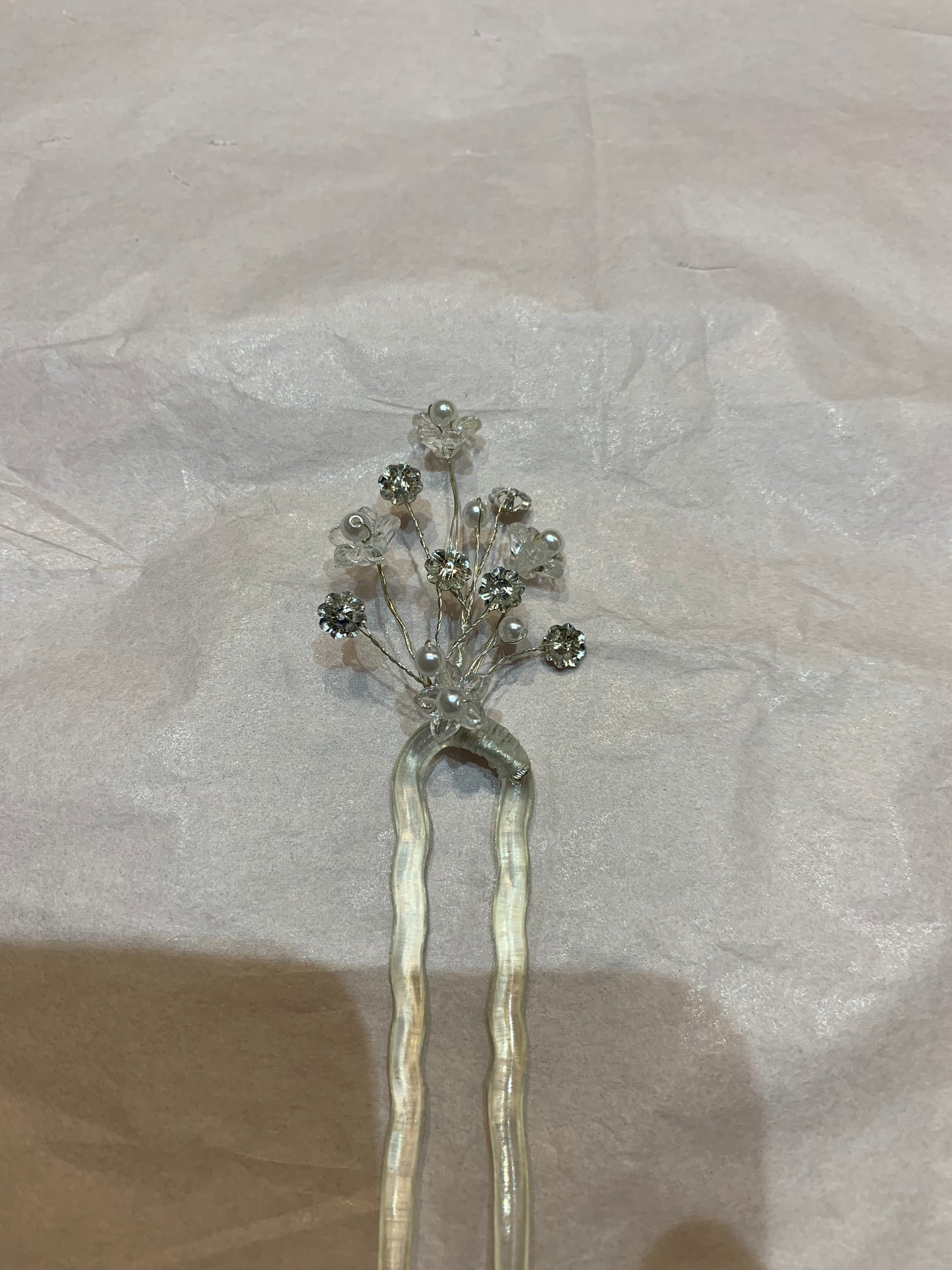 Flower & Swarovski Hair Pin