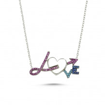 Heart & Love CZ Necklace