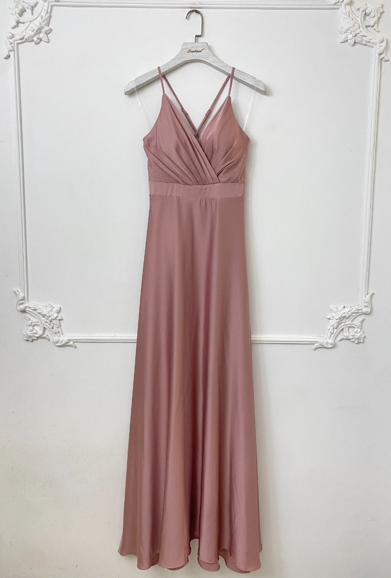 Silky Satin Spaghetti straps Evening dress