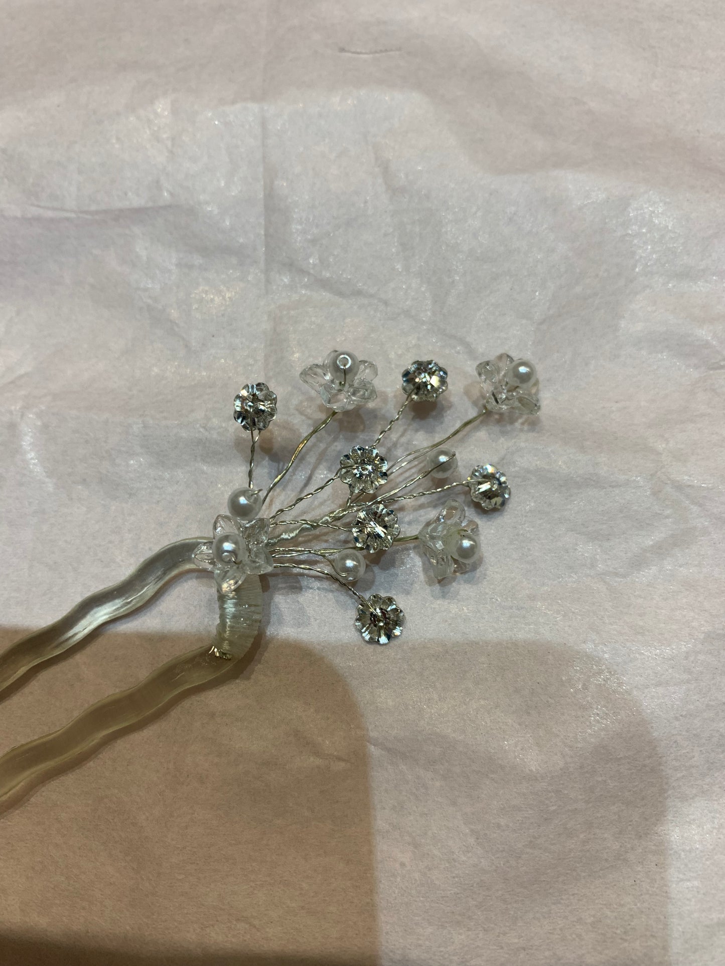 Flower & Swarovski Hair Pin