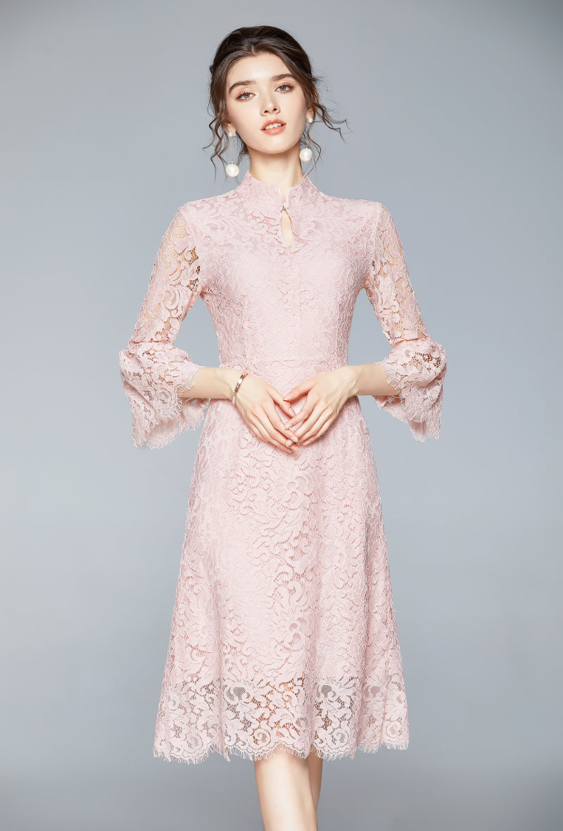 Pink lace dress