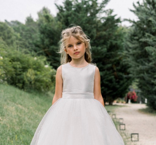 Fiorella, Ivory flower girl dress