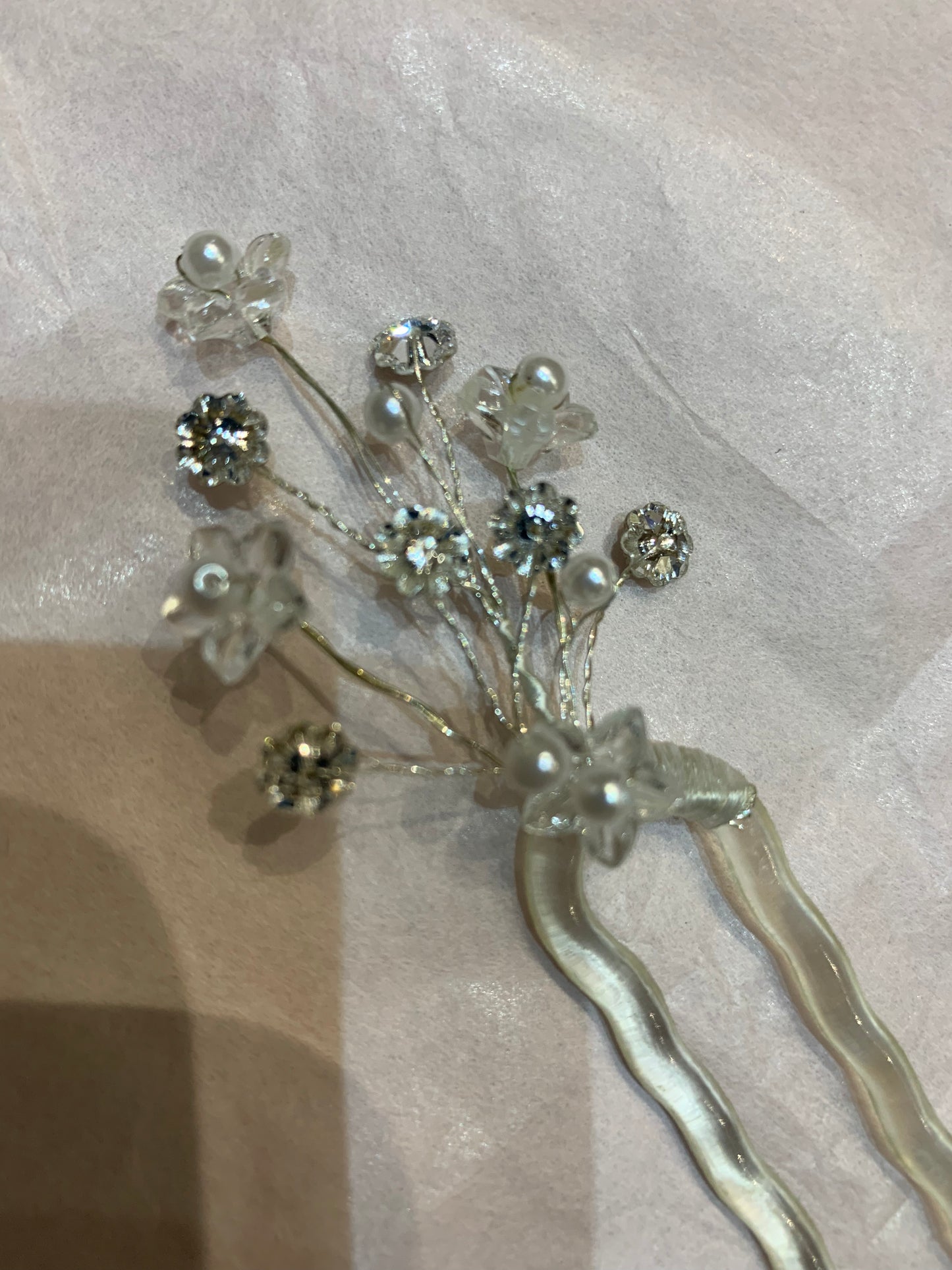 Flower & Swarovski Hair Pin