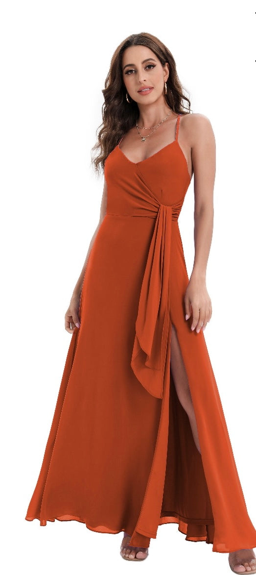 Bogota Rust chiffon dress Aphrodite Malta