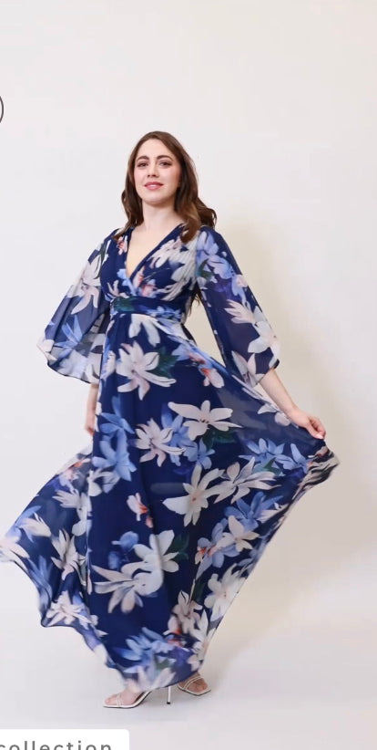 Flower flowing long dress