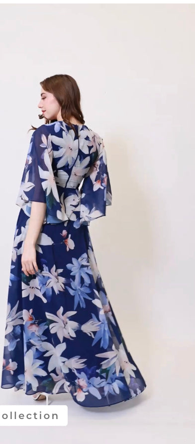 Flower flowing long dress