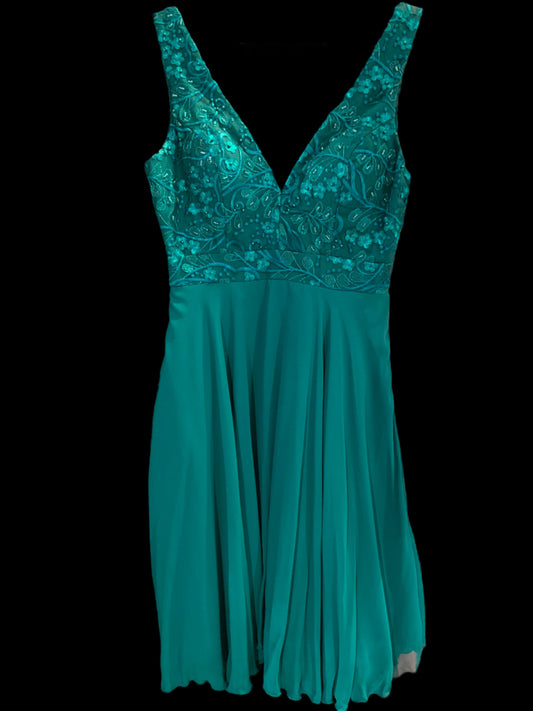 Green Chiffon Short Dress