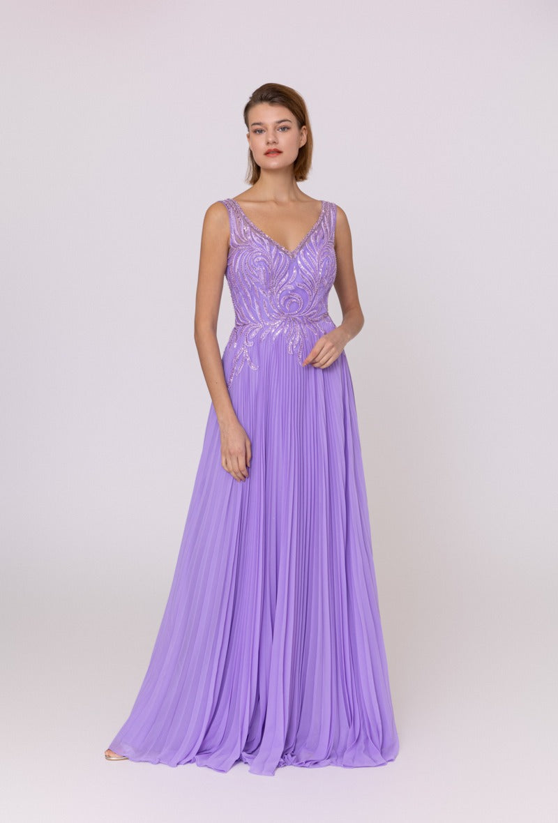 Purple, Long Evening dress