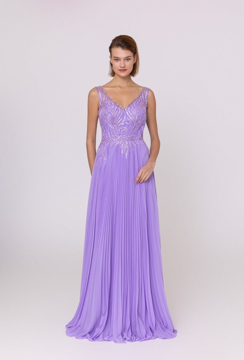 Purple, Long Evening dress