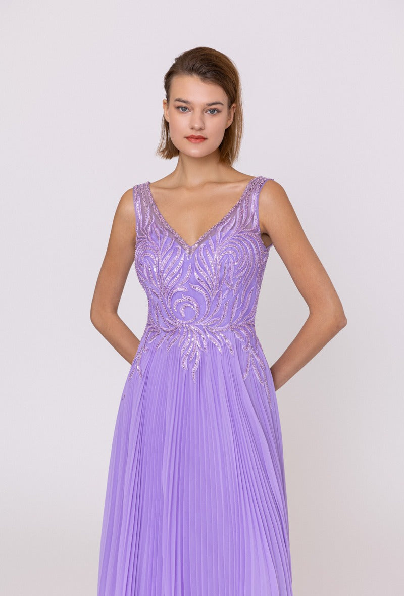 Purple, Long Evening dress