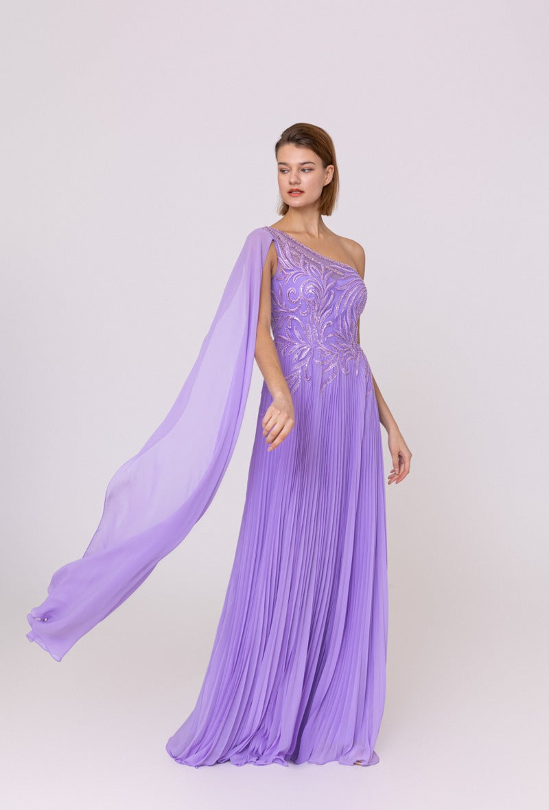 One shoulder Lilac dress