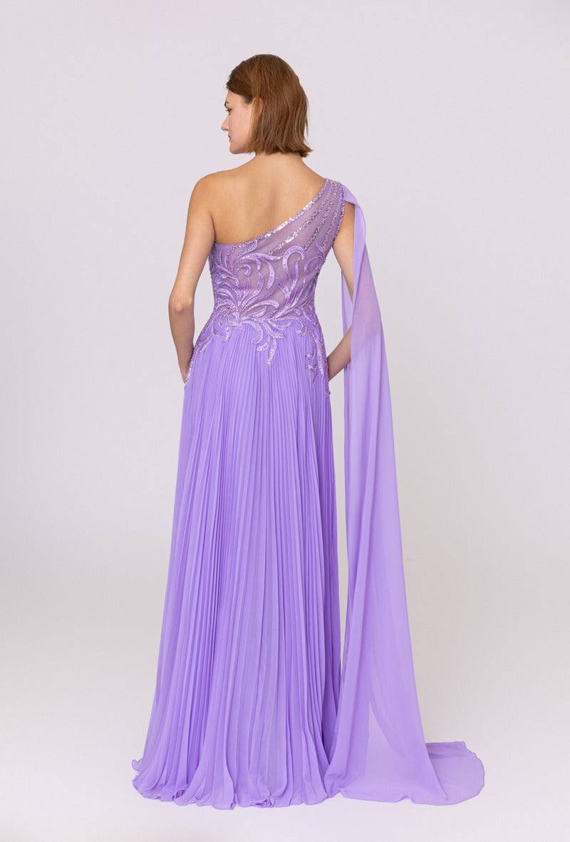 One shoulder Lilac dress