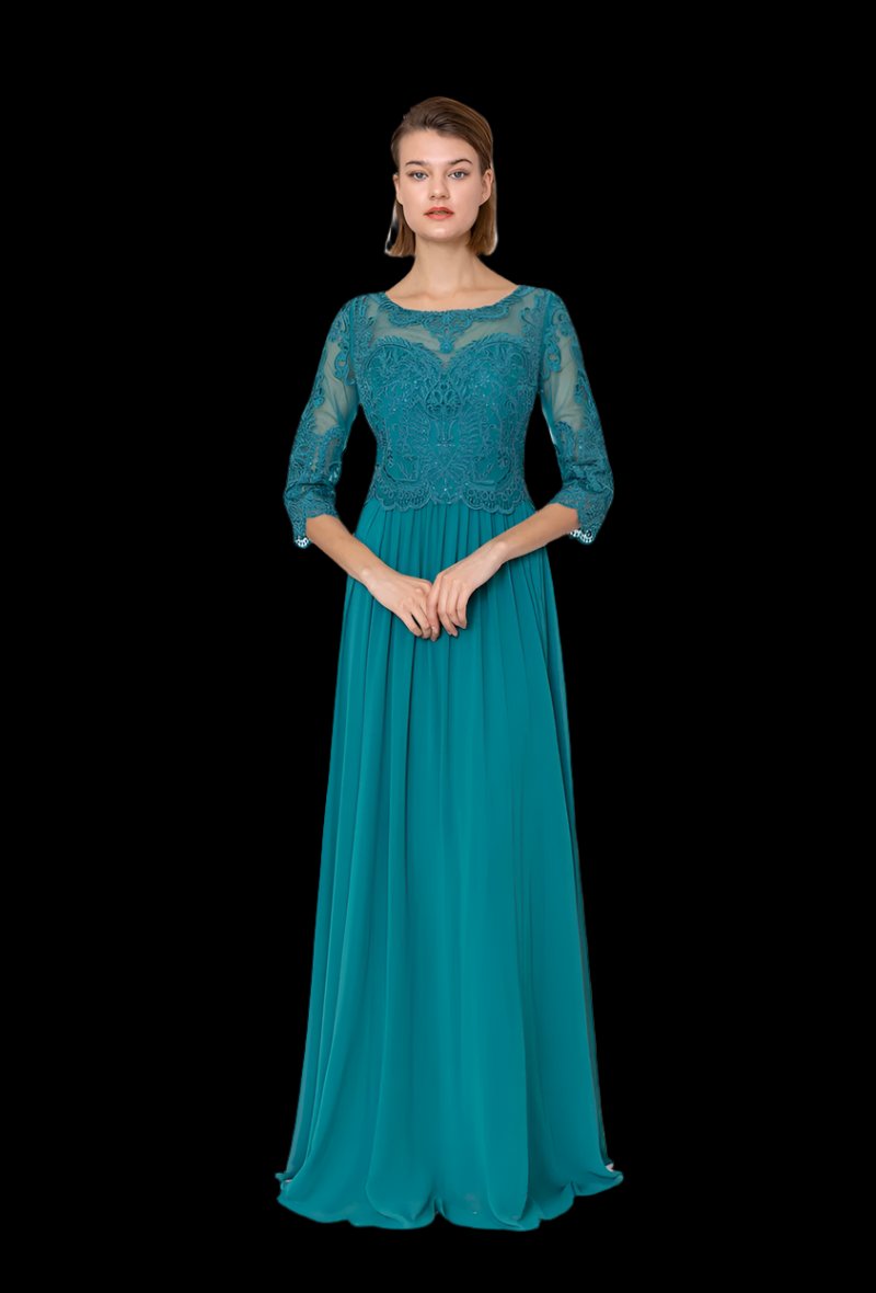 Long chiffon evening dress