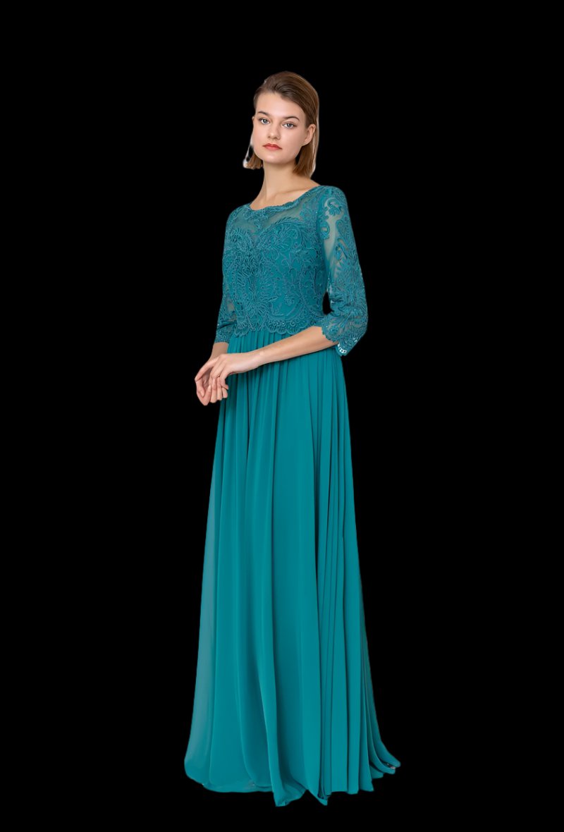 Long chiffon evening dress