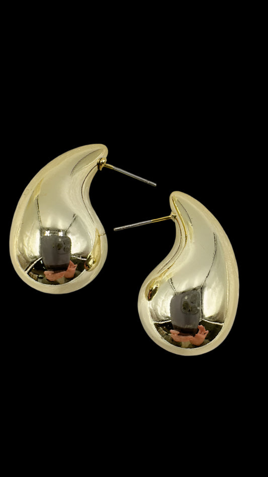 Gold Plated Teardrop Stainless Steel Earrings