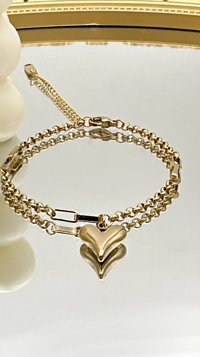 STAINLESS STEEL HEART BRACELET CHARM