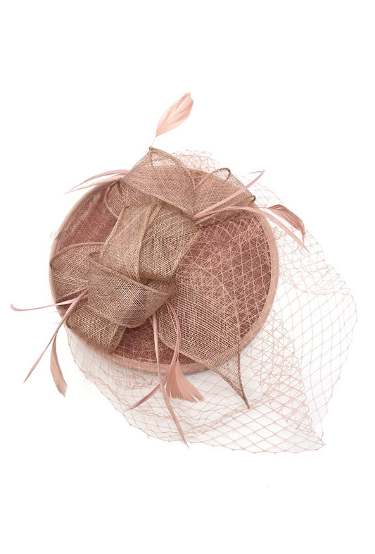 Old Rose Mesh Disc Fascinator