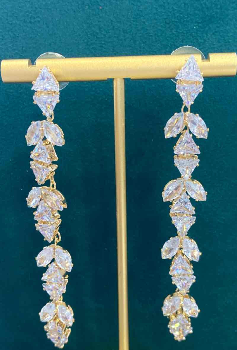 Long  Cubic Zirconia Earrings