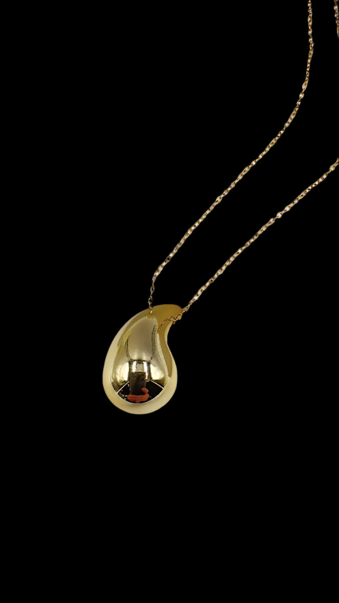 Gold Plated Teardrop Stainless Steel Necklace