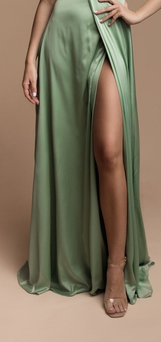 Spaghetti straps  Satin Long dress