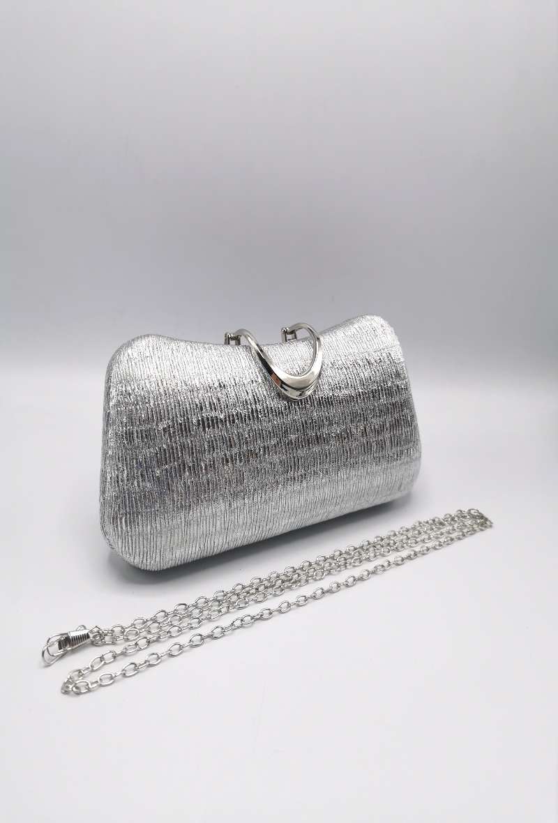 Silver Satin Clutch bag