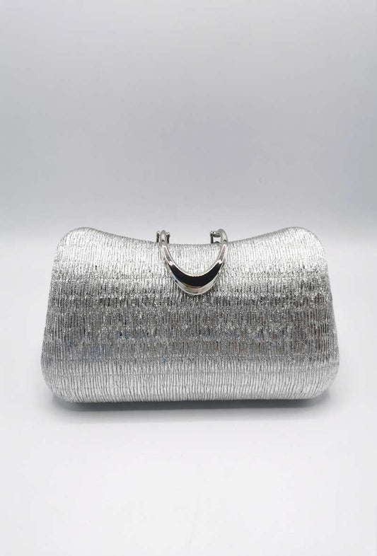 Silver Satin Clutch bag