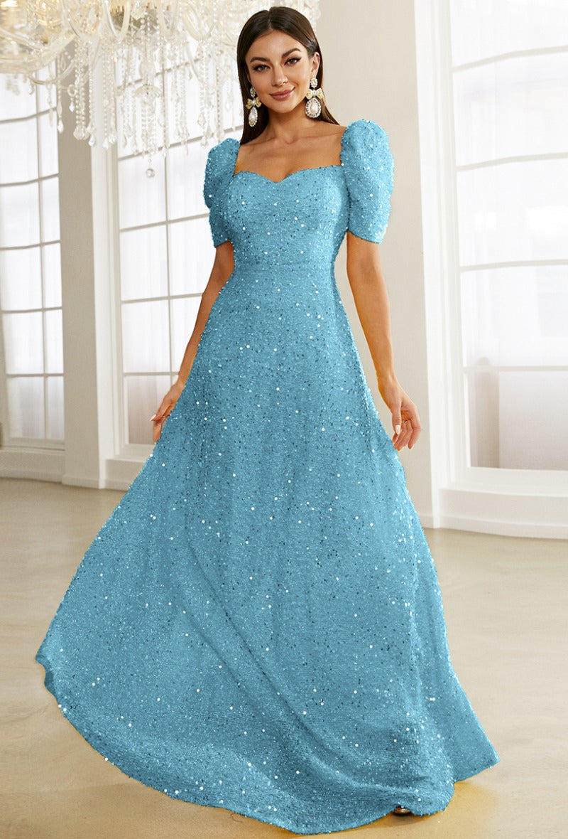 Puff sleeves ball gown