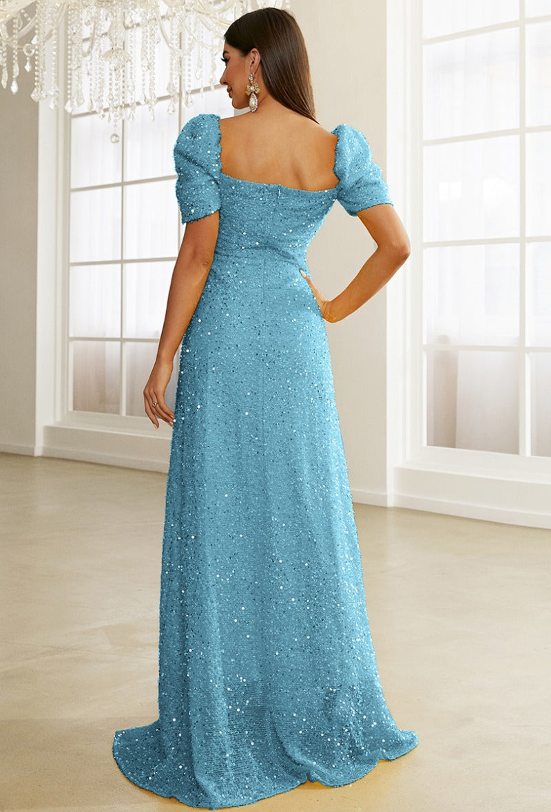 Puff sleeves ball gown