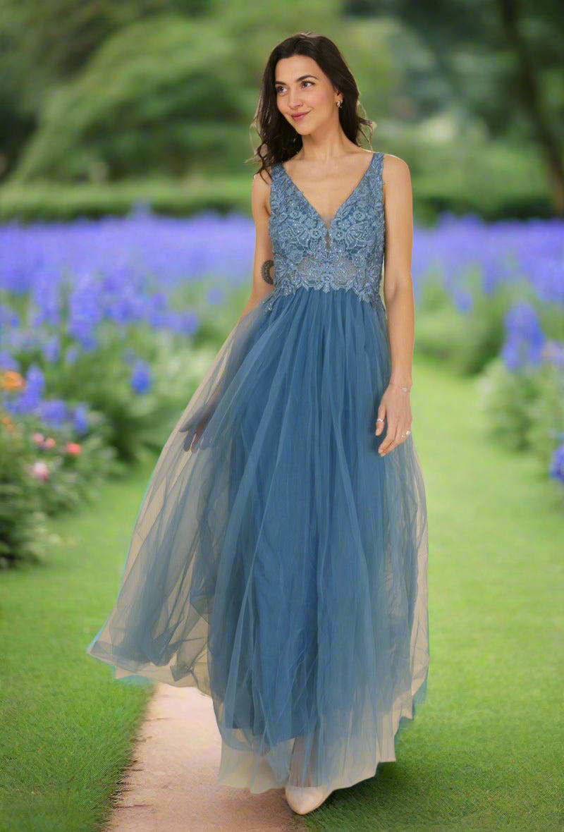 Tulle & Lace long bridesmaid dress