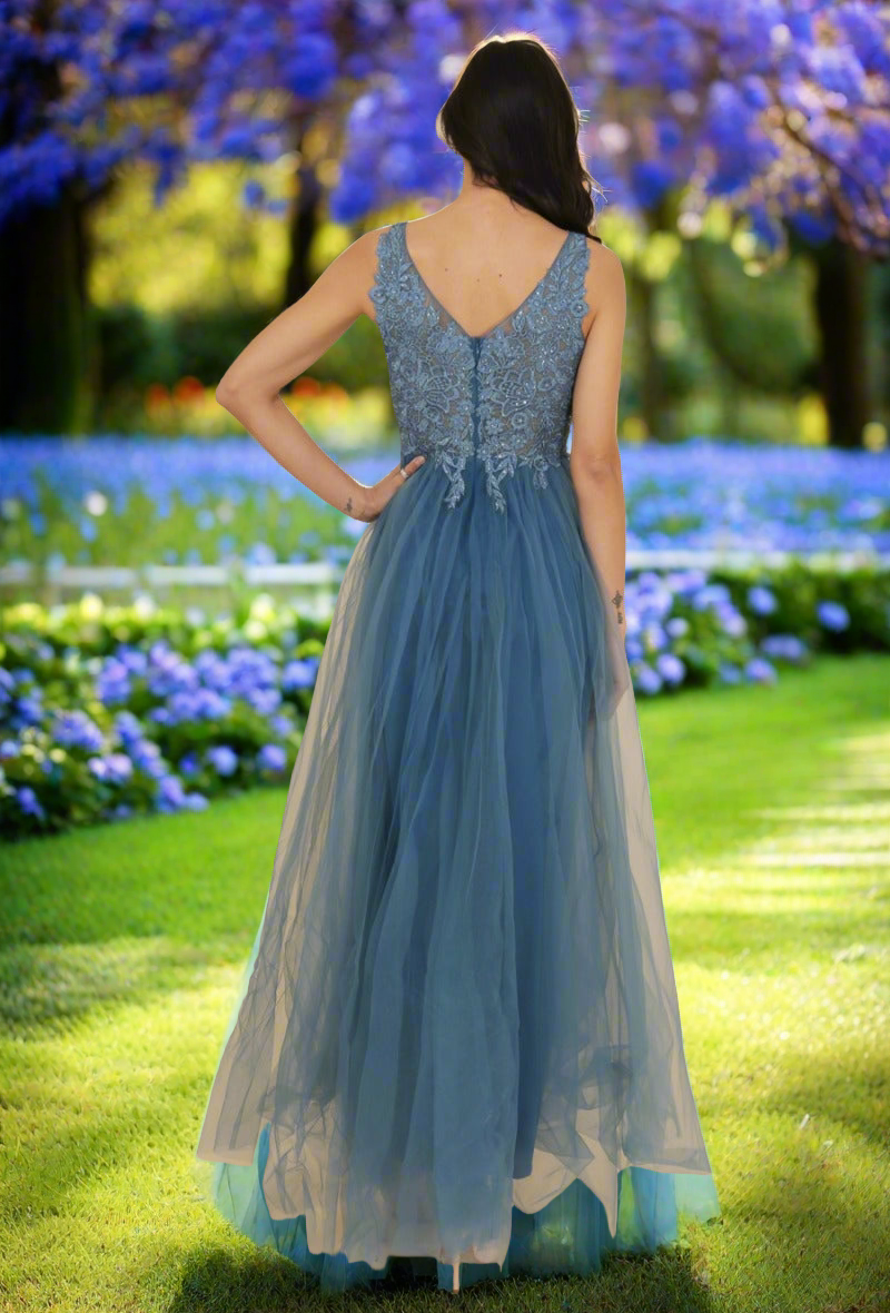 Tulle & Lace long bridesmaid dress