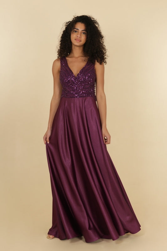 Big Sizes Purple evening dress