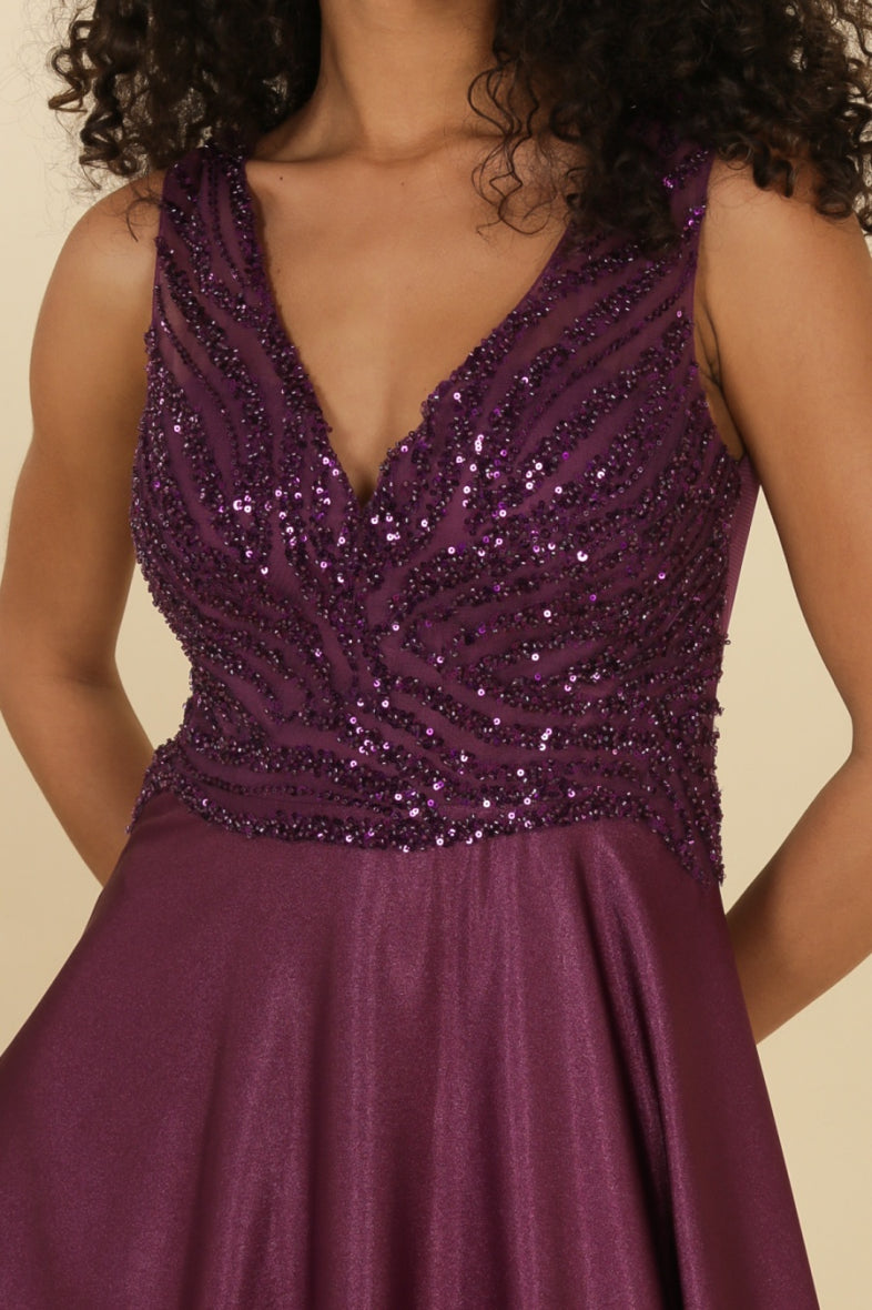 Big Sizes Purple evening dress