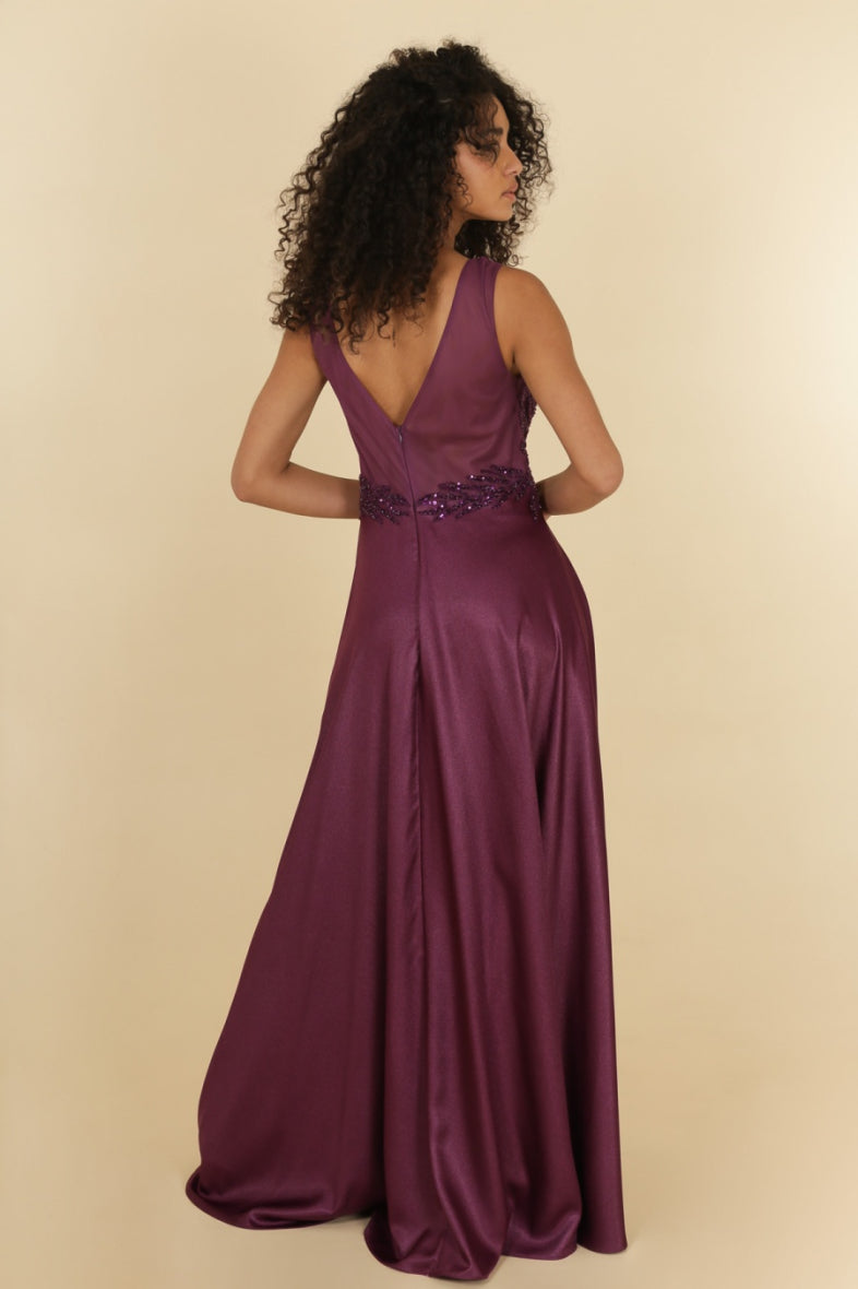 Big Sizes Purple evening dress