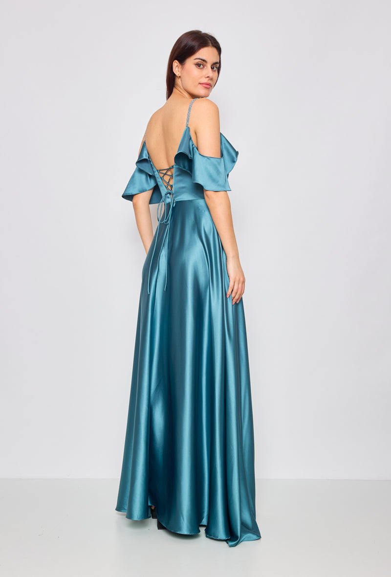 Silky Satin Off The Shoulder Bridesmaid dress