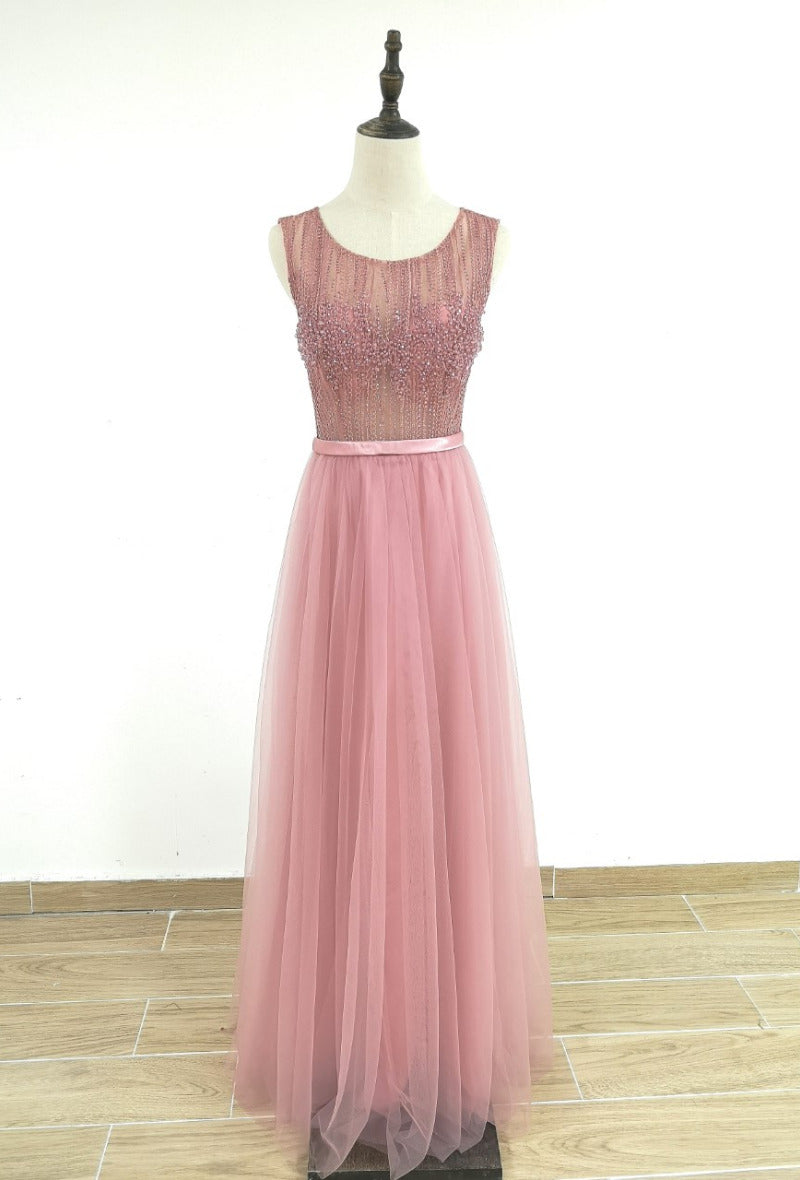 Anita Rhinestone,  Embroidered  soft tulle Dress