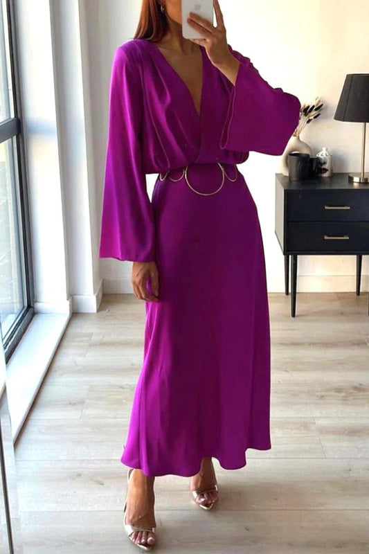 Magenta Satin Dress