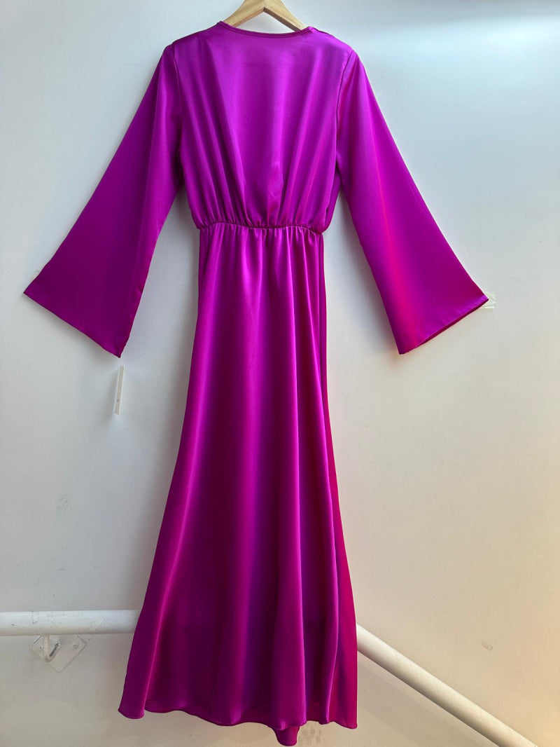 Magenta Satin Dress