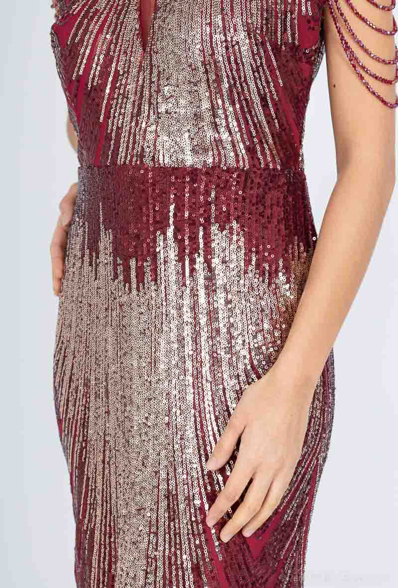 Long sequined evening dress