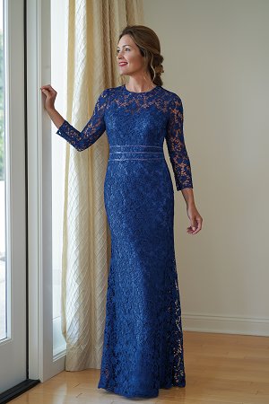 Lace MOB Dress with Jewel Neckline