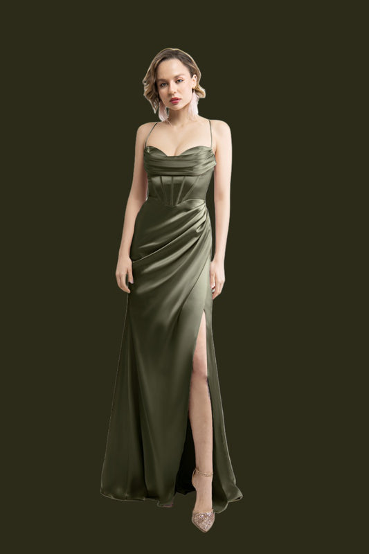 Satin evening dress