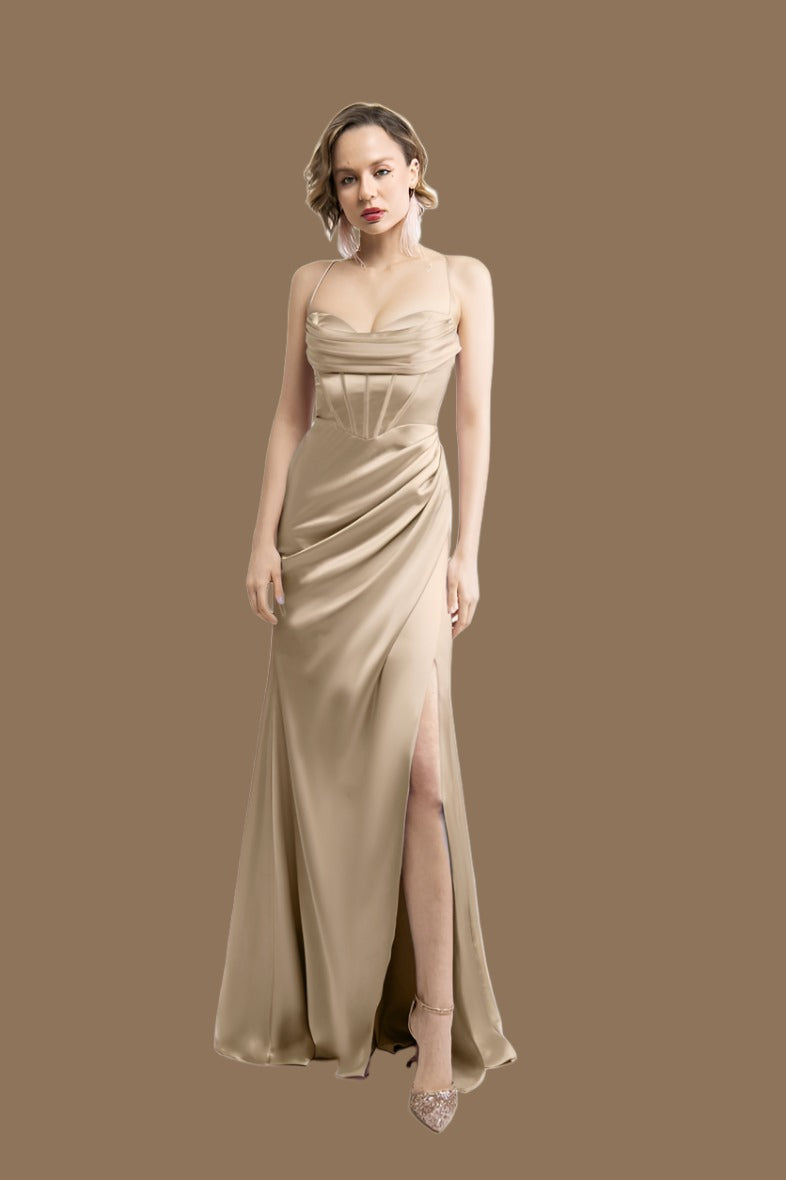 Satin evening dress