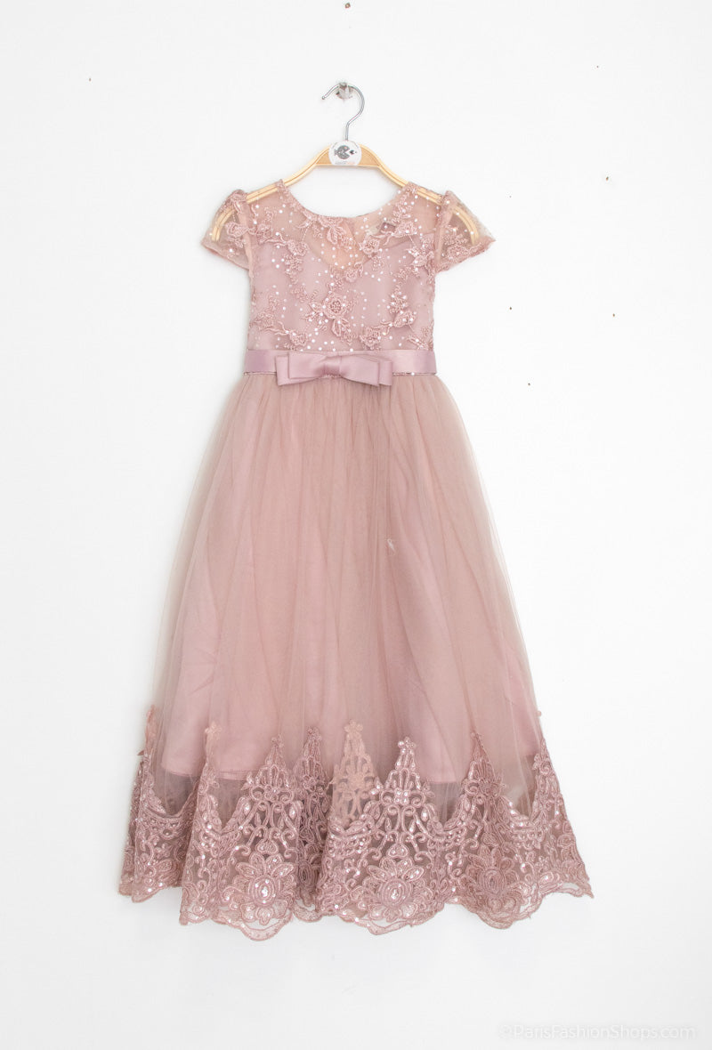 Old Rose Girl Party Dress